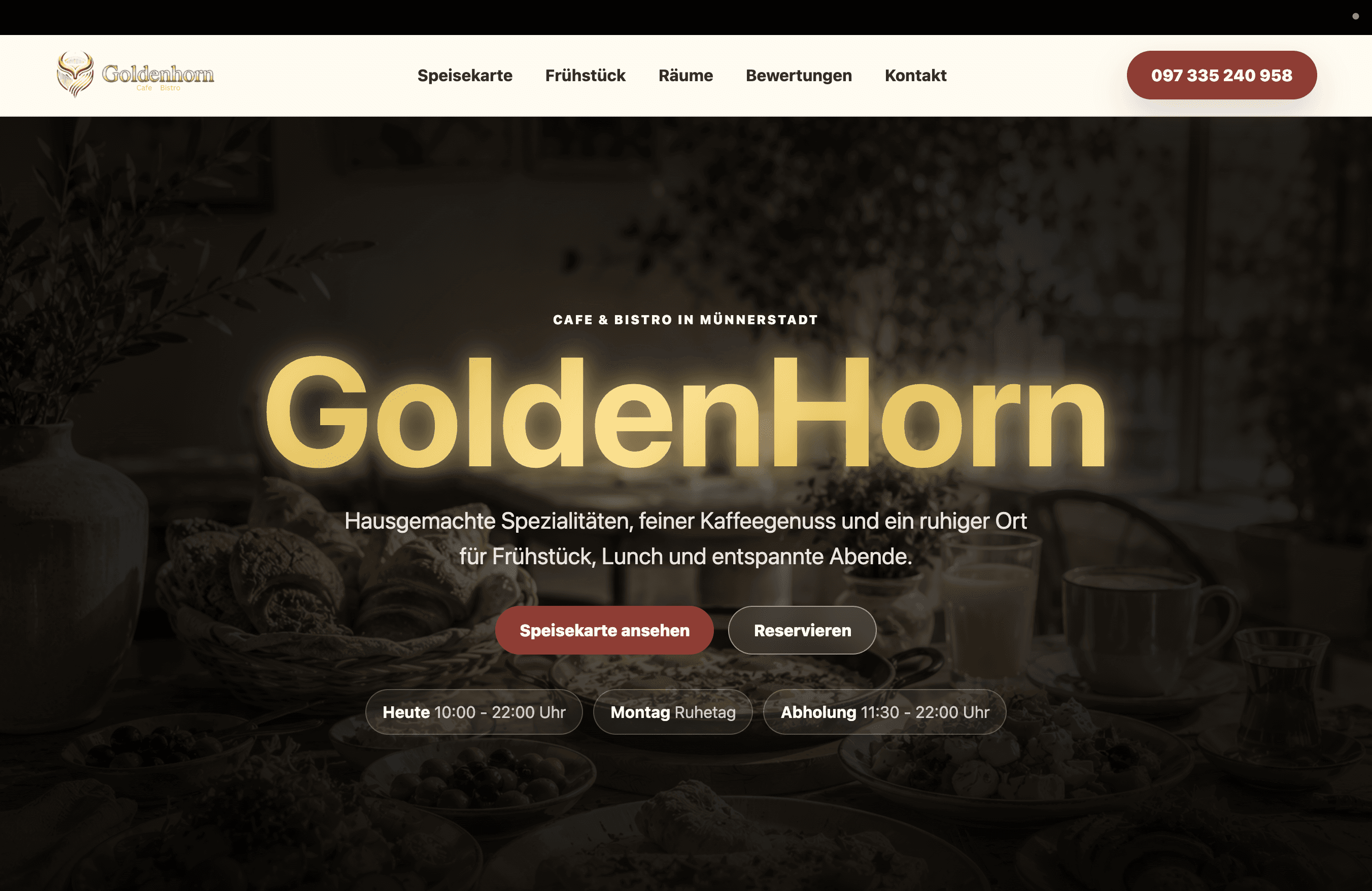 Webdesign Projekt Golden Horn Café & Bistro